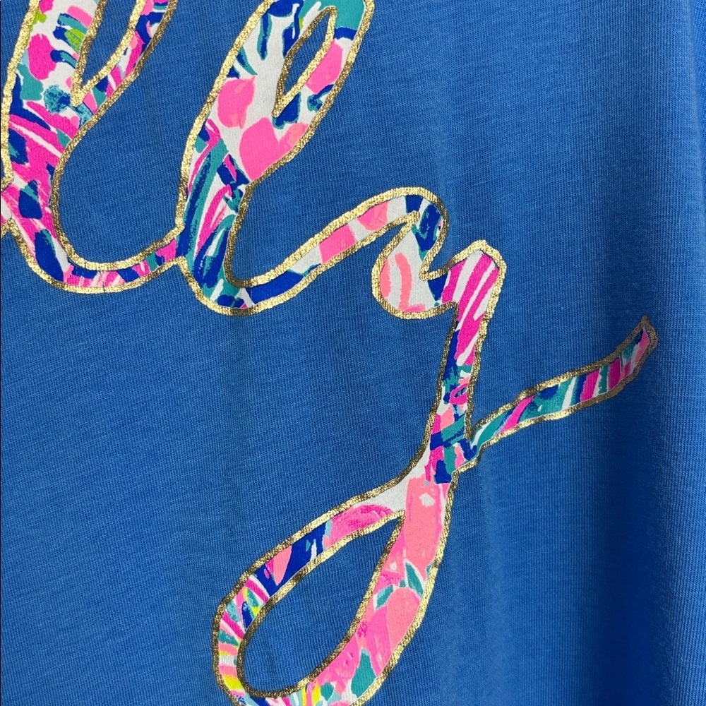 Lilly Pulitzer “XX Lilly” Blue Grey Long Sleeve Top - XL - Picture 12 of 12